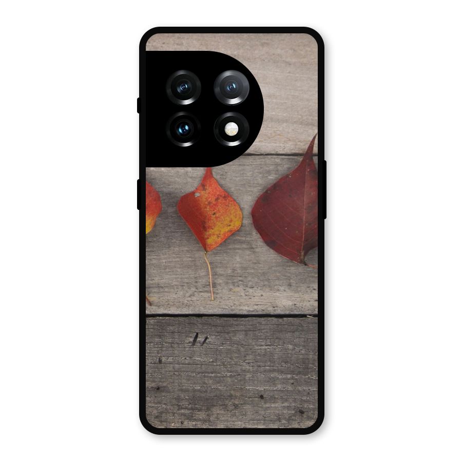 Beautiful Wood Leafs Metal Back Case for OnePlus 11