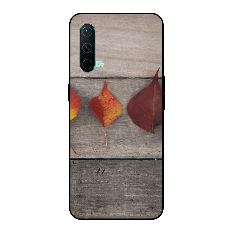 Beautiful Wood Leafs Metal Back Case for OnePlus Nord CE 5G