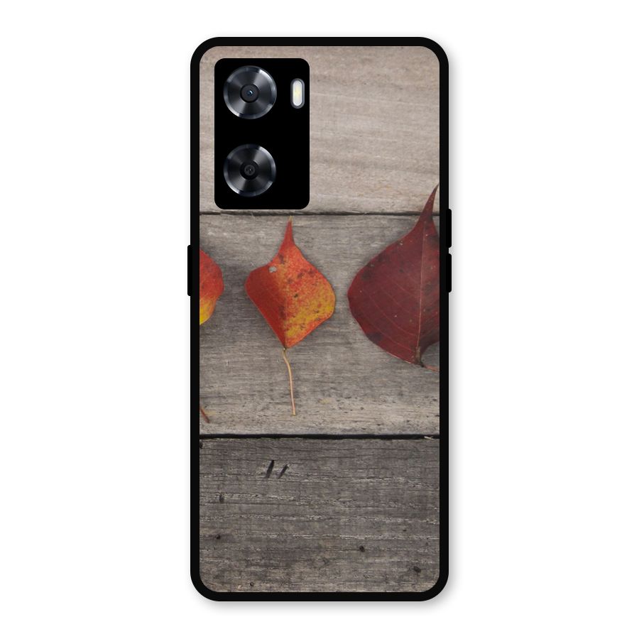 Beautiful Wood Leafs Metal Back Case for OnePlus Nord N20 SE