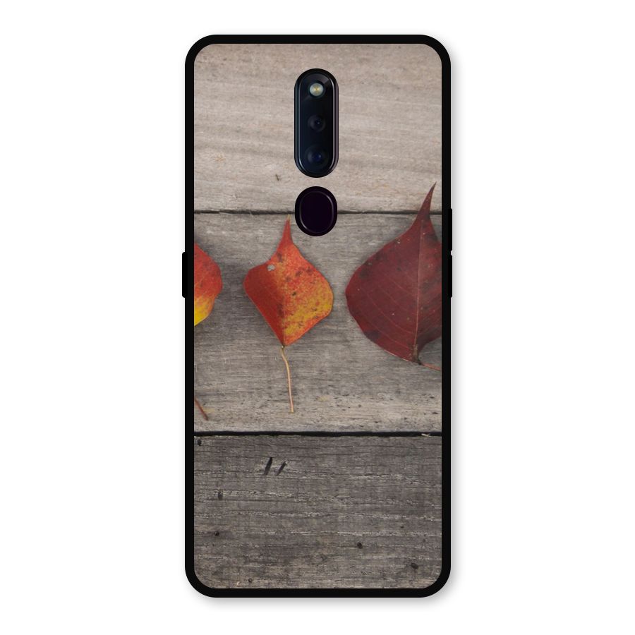 Beautiful Wood Leafs Metal Back Case for Oppo F11 Pro
