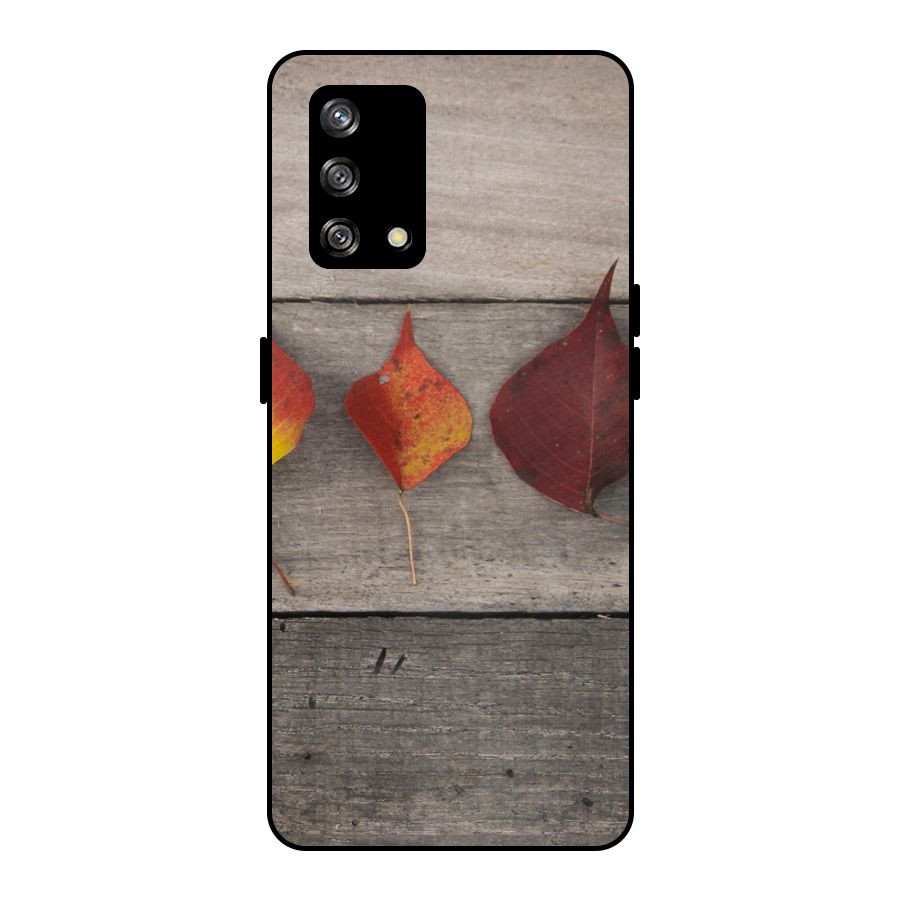 Beautiful Wood Leafs Metal Back Case for Oppo F19
