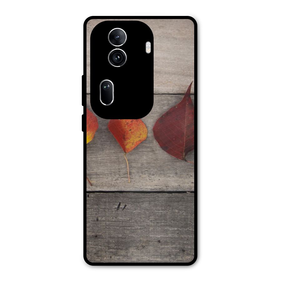 Beautiful Wood Leafs Metal Back Case for Oppo Reno11 Pro 5G