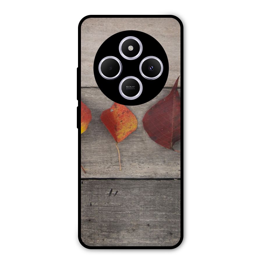 Beautiful Wood Leafs Metal Back Case for Poco M7
