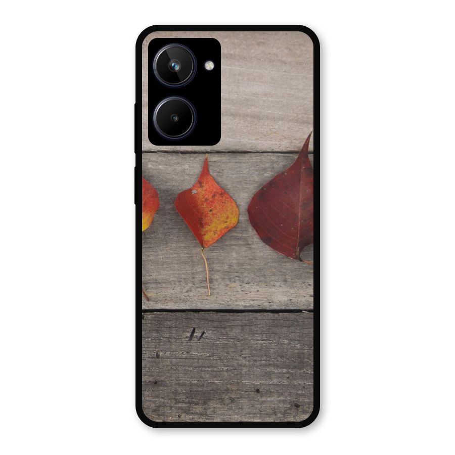 Beautiful Wood Leafs Metal Back Case for Realme 10