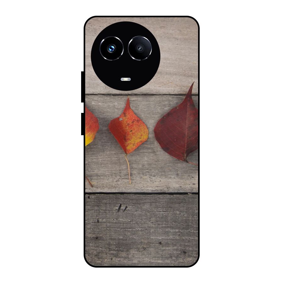 Beautiful Wood Leafs Metal Back Case for Realme 11 5G