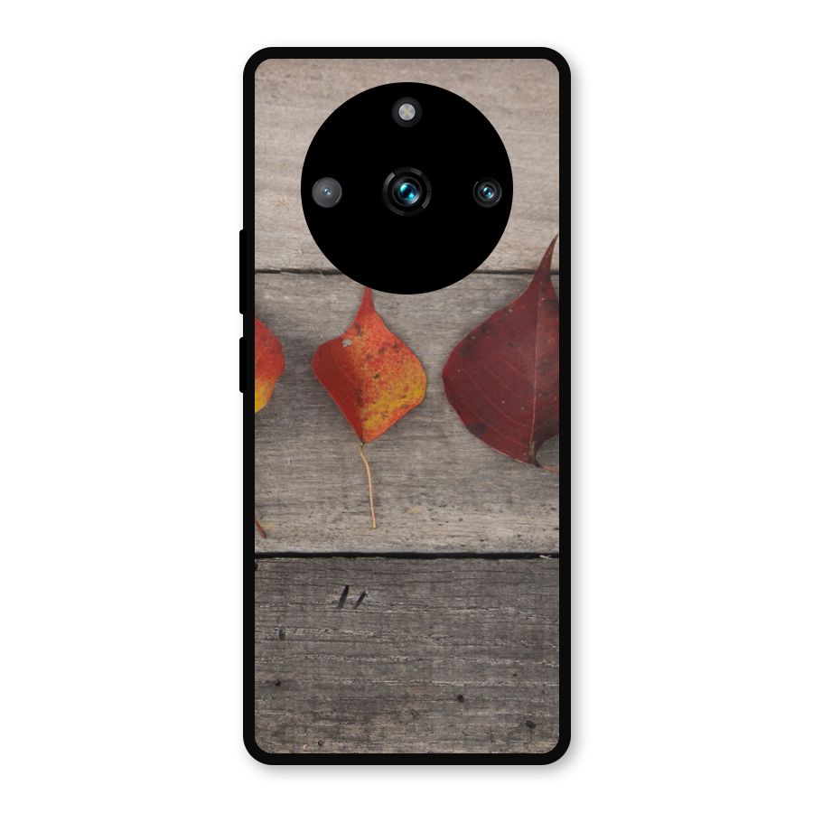 Beautiful Wood Leafs Metal Back Case for Realme 11 Pro