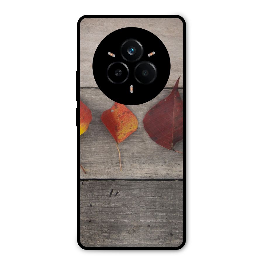 Beautiful Wood Leafs Metal Back Case for Realme 14 Pro