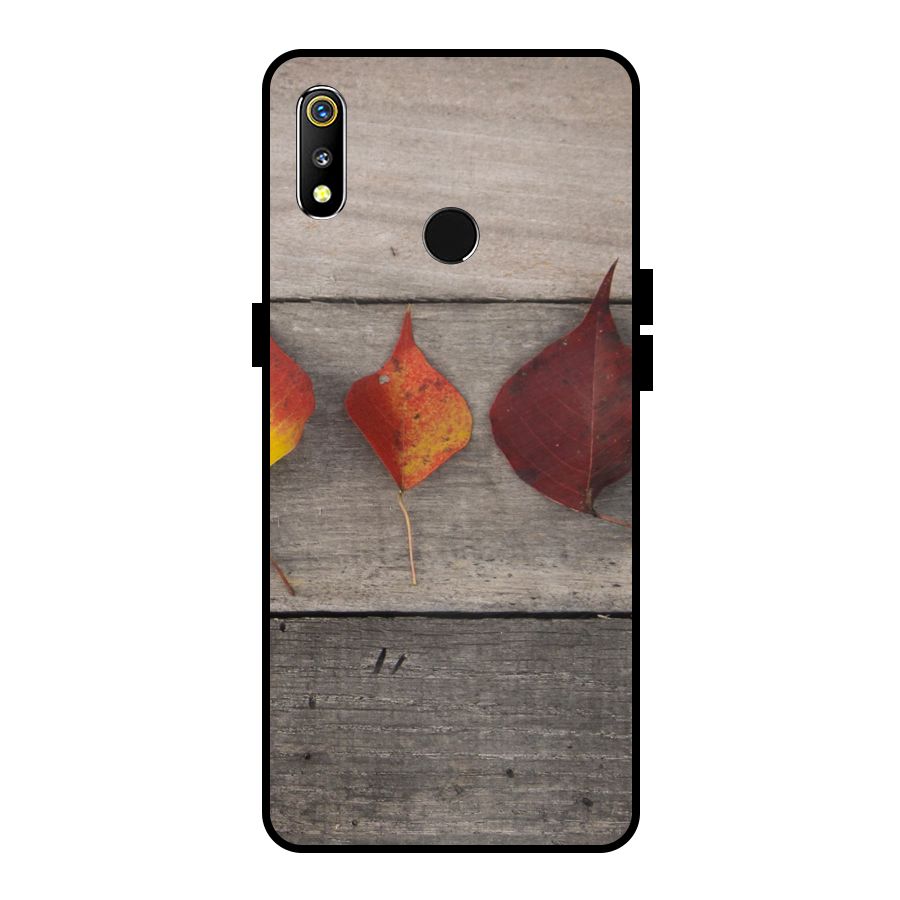 Beautiful Wood Leafs Metal Back Case for Realme 3i