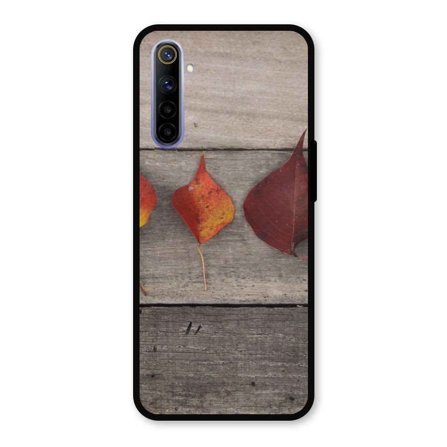 Beautiful Wood Leafs Metal Back Case for Realme 6