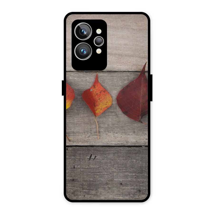 Beautiful Wood Leafs Metal Back Case for Realme GT2 Pro