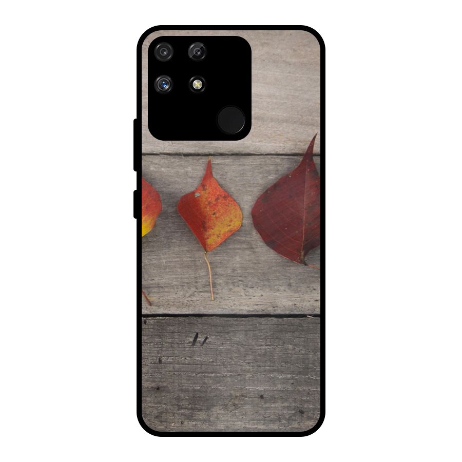 Beautiful Wood Leafs Metal Back Case for Realme Narzo 50A