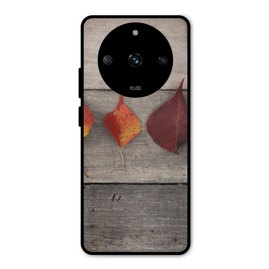 Beautiful Wood Leafs Metal Back Case for Realme Narzo 60 5G