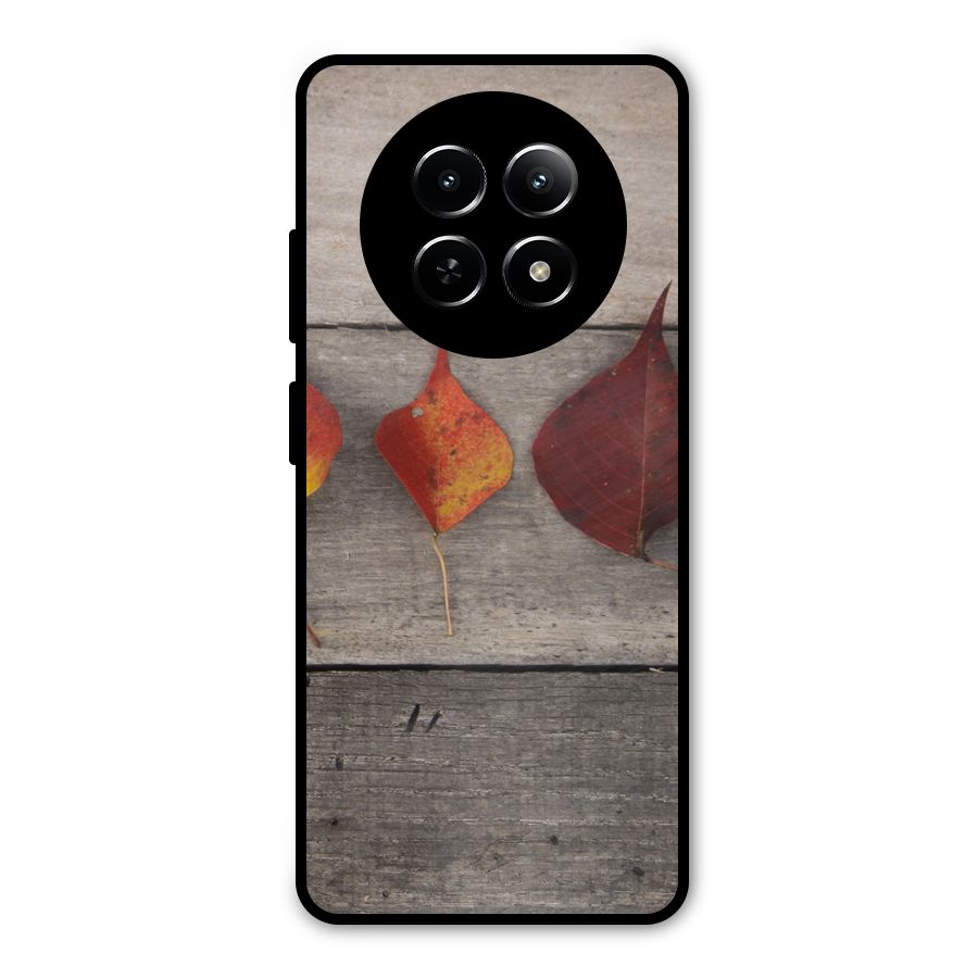 Beautiful Wood Leafs Metal Back Case for Realme Narzo 70x 5G