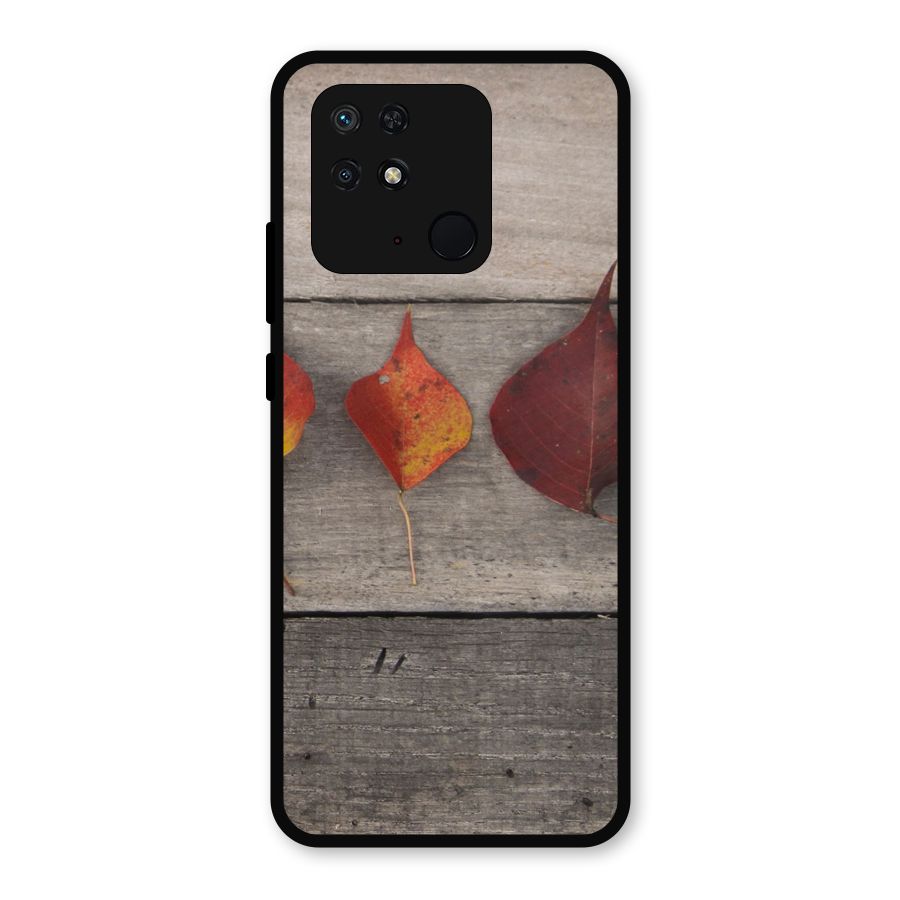 Beautiful Wood Leafs Metal Back Case for Redmi 10