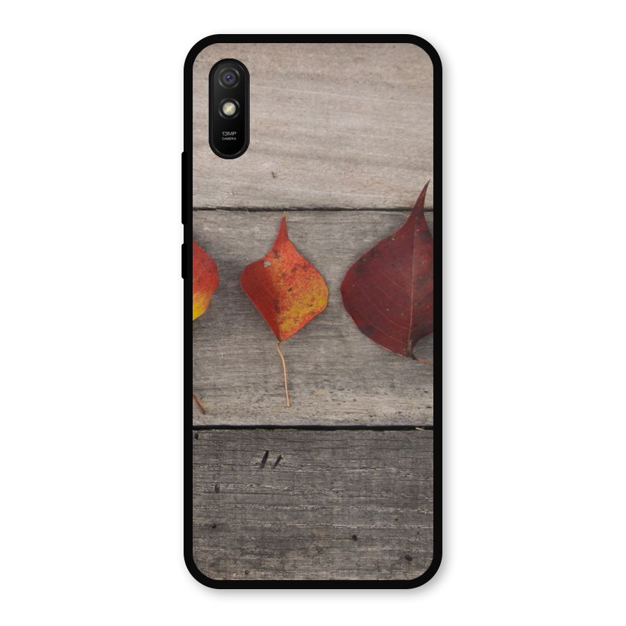 Beautiful Wood Leafs Metal Back Case for Redmi 9a