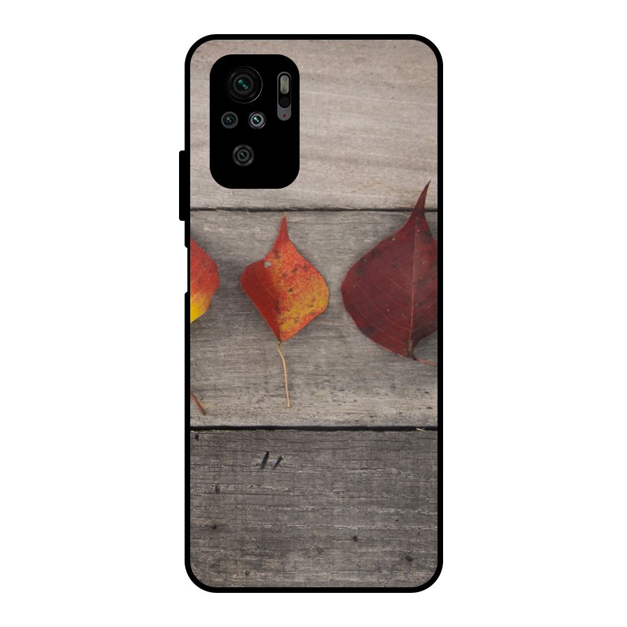 Beautiful Wood Leafs Metal Back Case for Redmi Note 10S