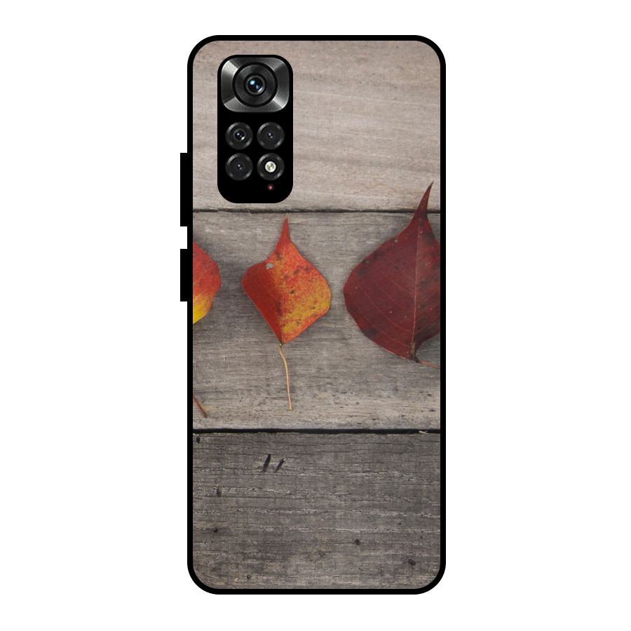 Beautiful Wood Leafs Metal Back Case for Redmi Note 11 Pro Plus 5G