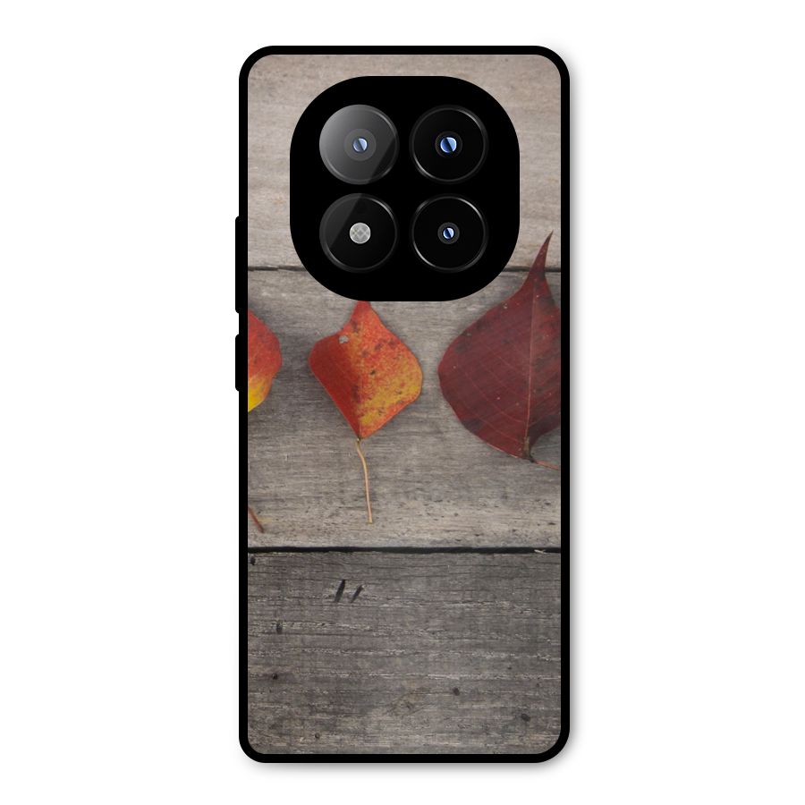 Beautiful Wood Leafs Metal Back Case for Redmi Note 14 Pro Plus 5G