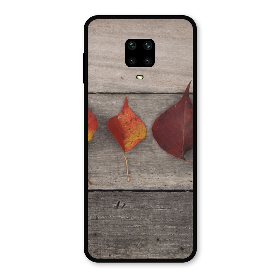 Beautiful Wood Leafs Metal Back Case for Redmi Note 9 Pro