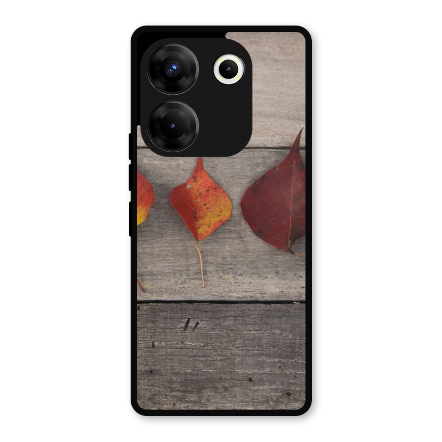 Beautiful Wood Leafs Metal Back Case for Tecno Camon 20