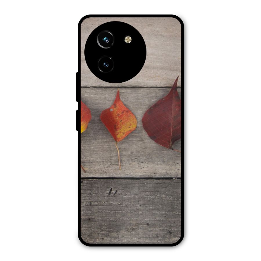 Beautiful Wood Leafs Metal Back Case for Vivo T3x