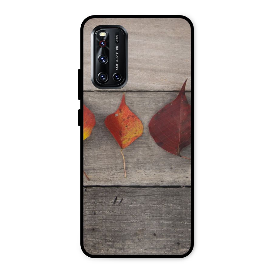 Beautiful Wood Leafs Metal Back Case for Vivo V19