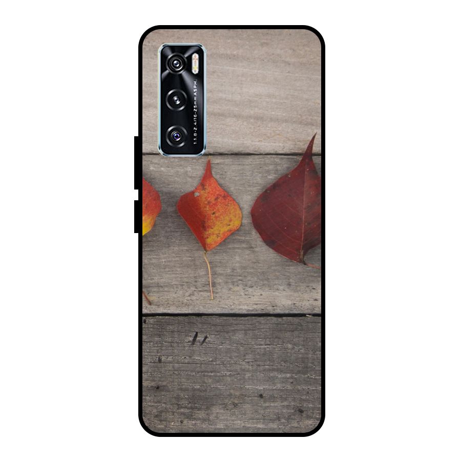 Beautiful Wood Leafs Metal Back Case for Vivo V20 SE