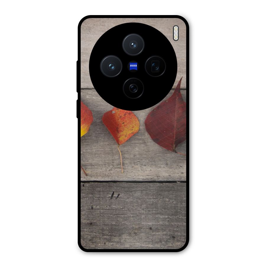 Beautiful Wood Leafs Metal Back Case for Vivo X200