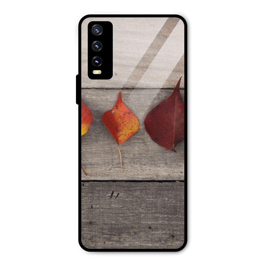 Beautiful Wood Leafs Metal Back Case for Vivo Y20g