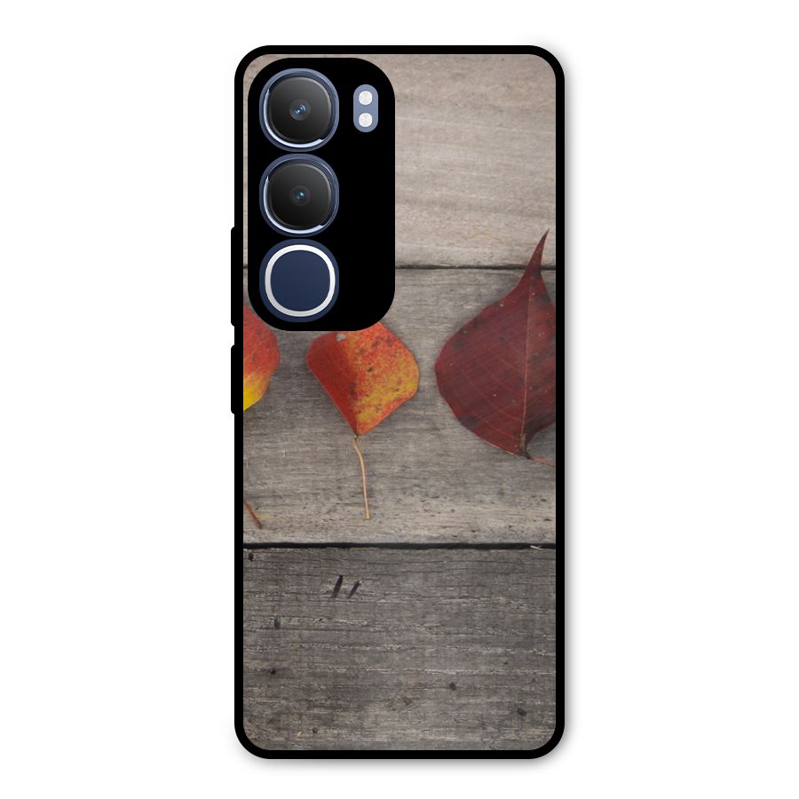 Beautiful Wood Leafs Metal Back Case for Vivo Y29