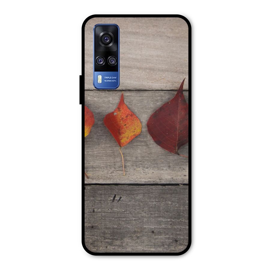 Beautiful Wood Leafs Metal Back Case for Vivo Y31
