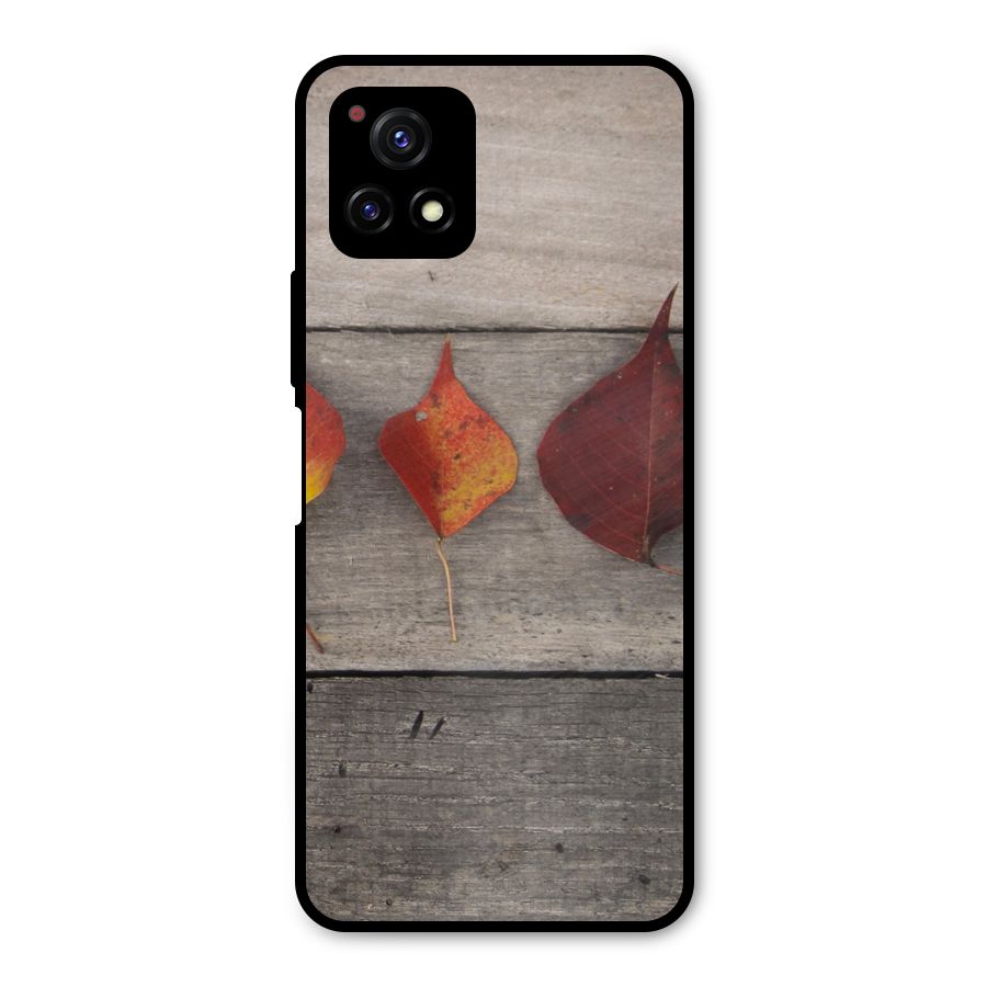 Beautiful Wood Leafs Metal Back Case for Vivo Y72 5G