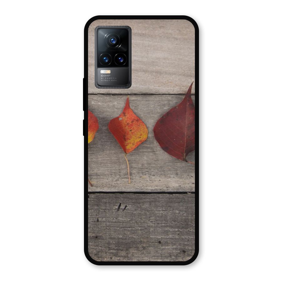 Beautiful Wood Leafs Metal Back Case for Vivo Y73
