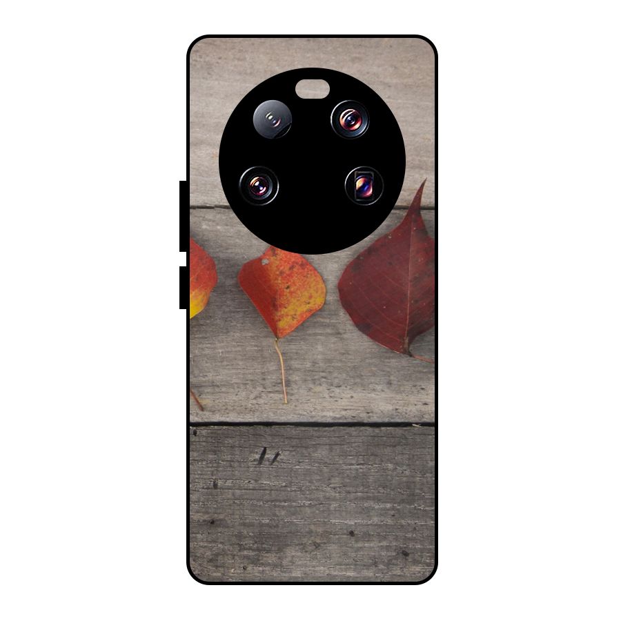 Beautiful Wood Leafs Metal Back Case for Xiaomi 13 Ultra