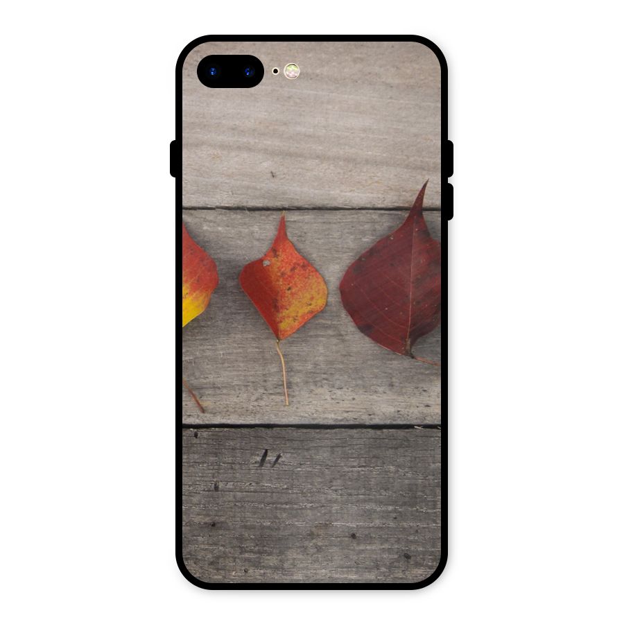 Beautiful Wood Leafs Metal Back Case for iPhone 8 Plus