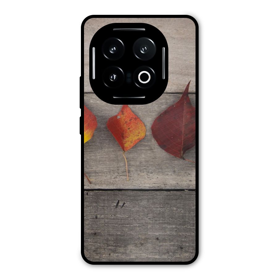Beautiful Wood Leafs Metal Back Case for iQOO 13