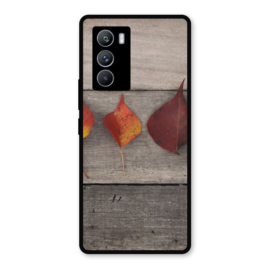 Beautiful Wood Leafs Metal Back Case for iQOO 9 SE