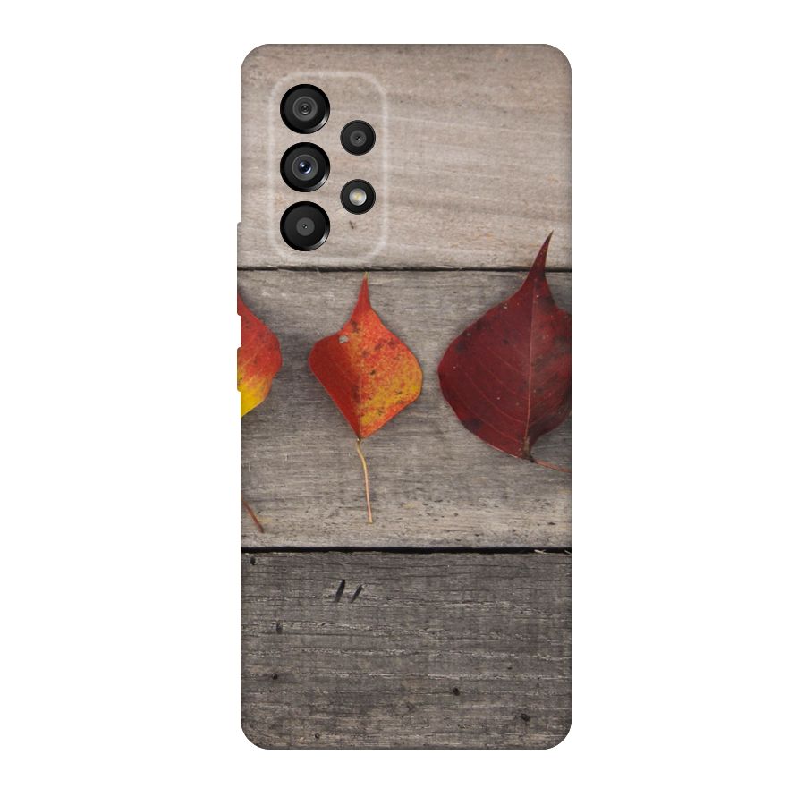 Beautiful Wood Leafs Original Polycarbonate Back Case for Galaxy A53 5G