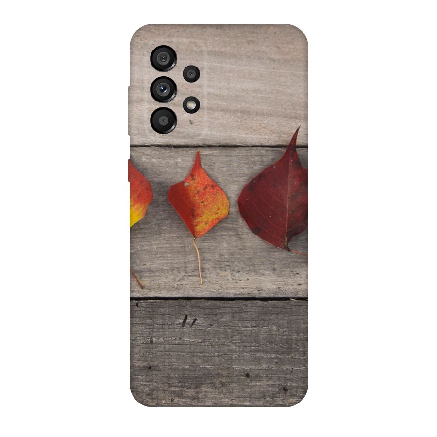 Beautiful Wood Leafs Original Polycarbonate Back Case for Galaxy A73 5G
