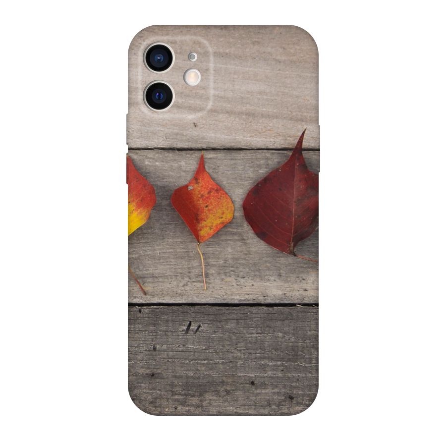 Beautiful Wood Leafs Original Polycarbonate Back Case for iPhone 12