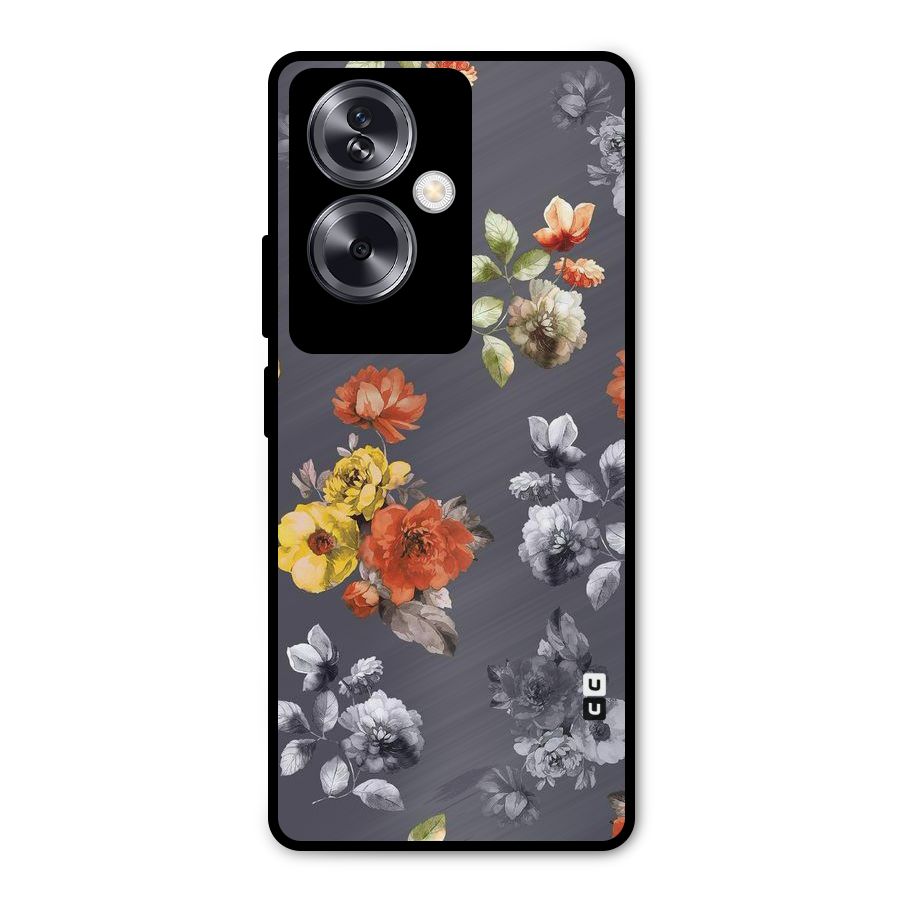Beauty Art Bloom Metal Back Case for Oppo A79 5G