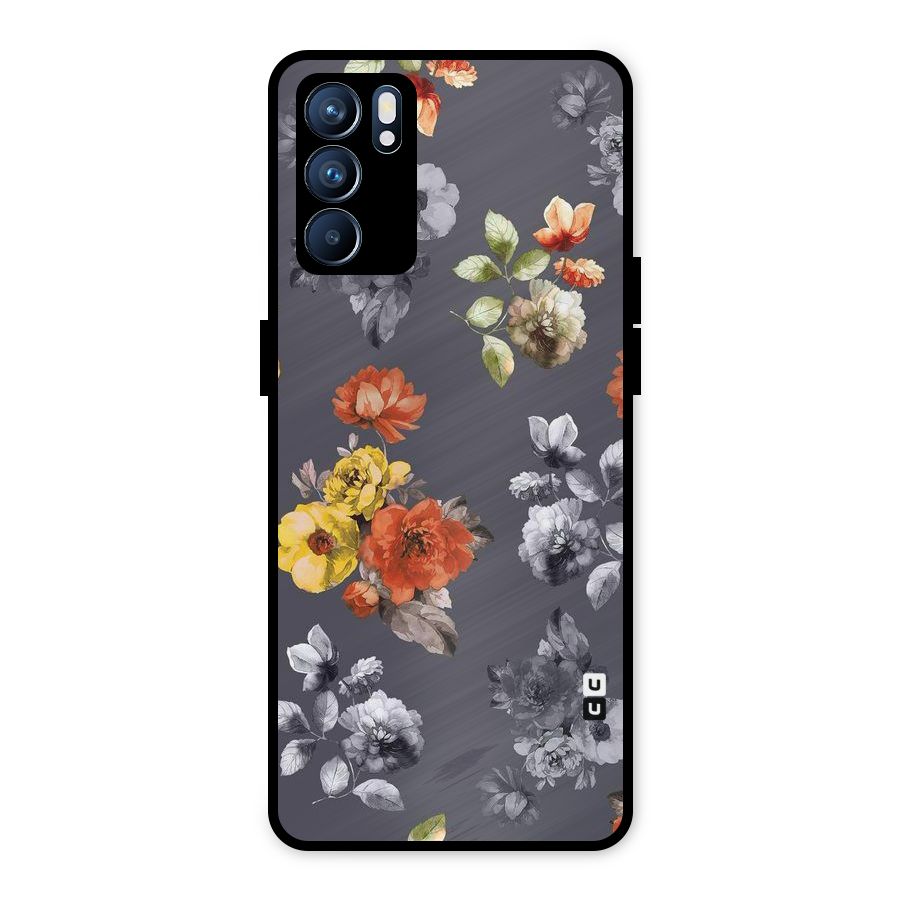 Beauty Art Bloom Metal Back Case for Oppo Reno6 5G