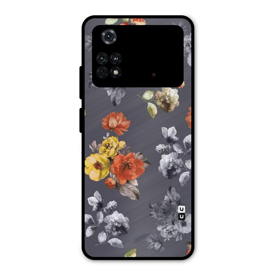 Beauty Art Bloom Metal Back Case for Poco M4 Pro 4G