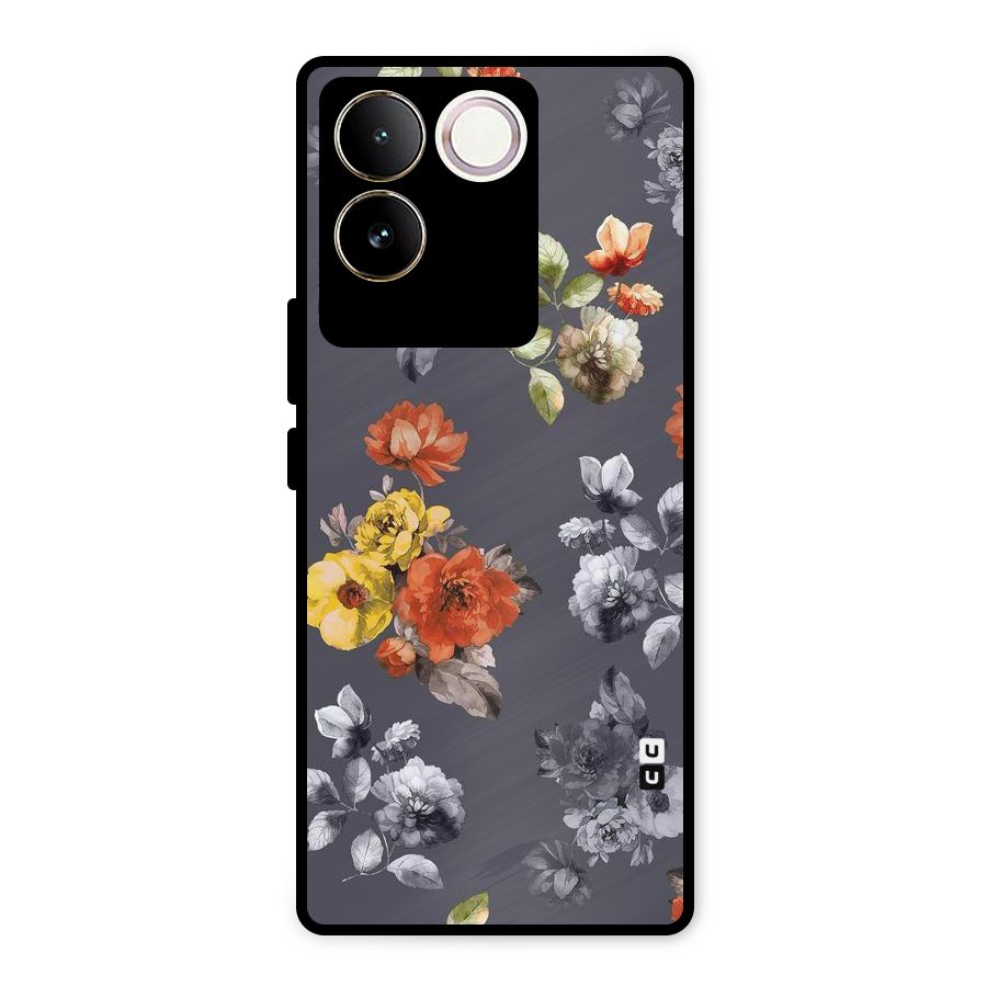 Beauty Art Bloom Metal Back Case for Vivo T2 Pro