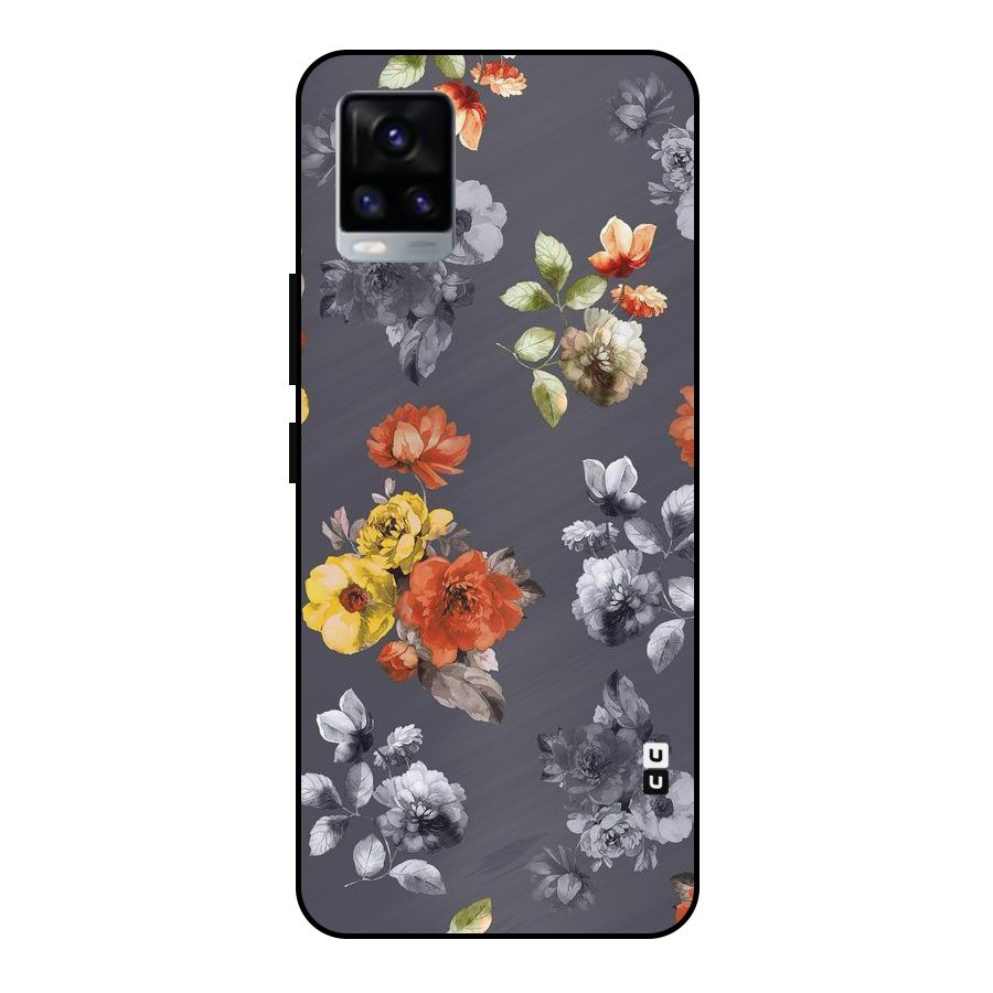 Beauty Art Bloom Metal Back Case for Vivo V20 2021