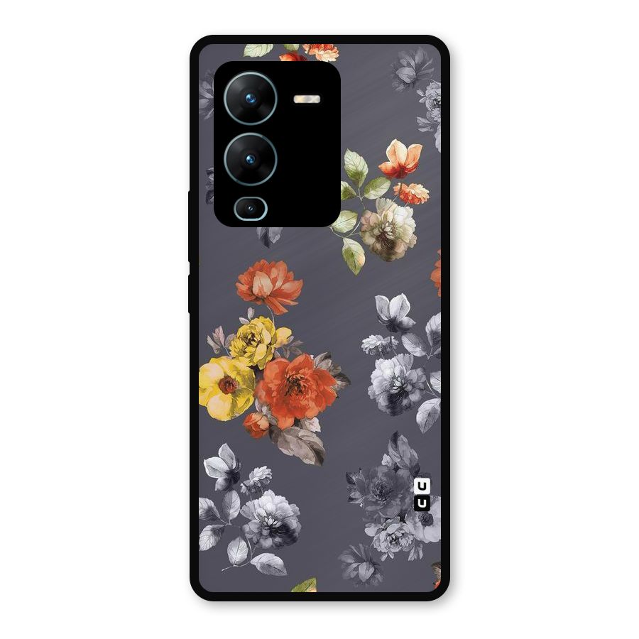 Beauty Art Bloom Metal Back Case for Vivo V25 Pro