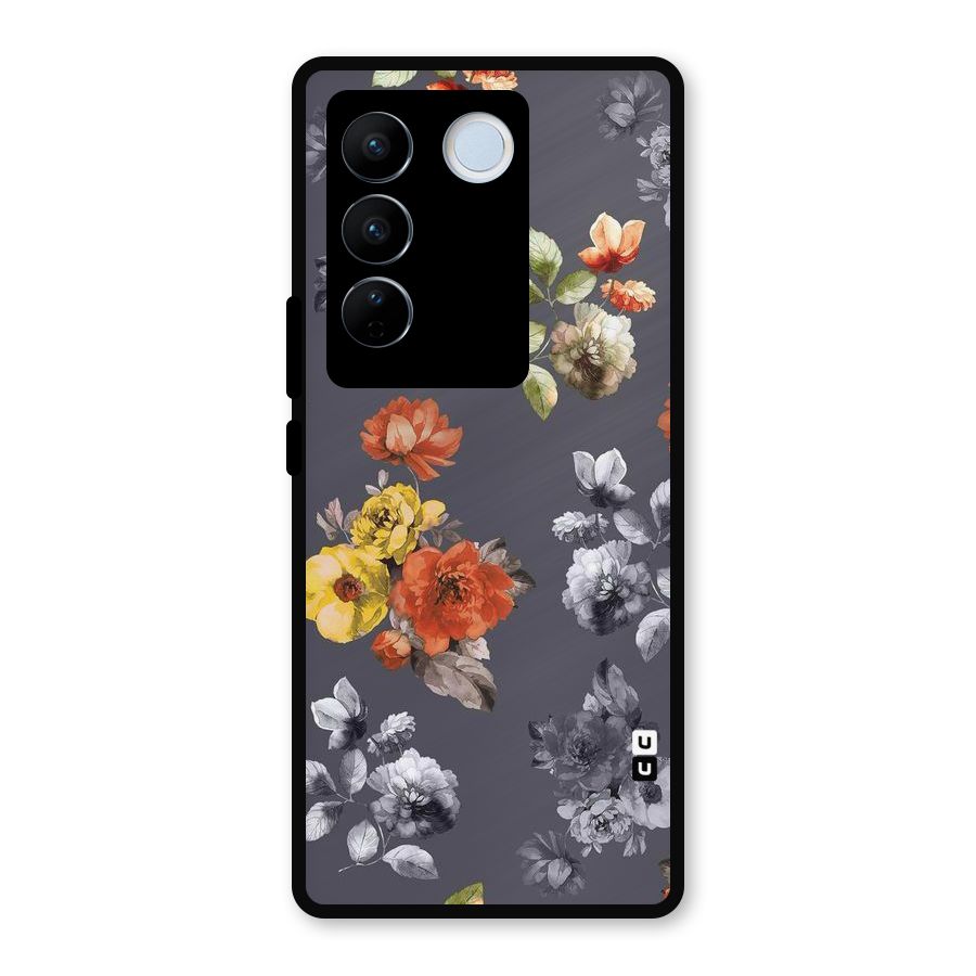 Beauty Art Bloom Metal Back Case for Vivo V27