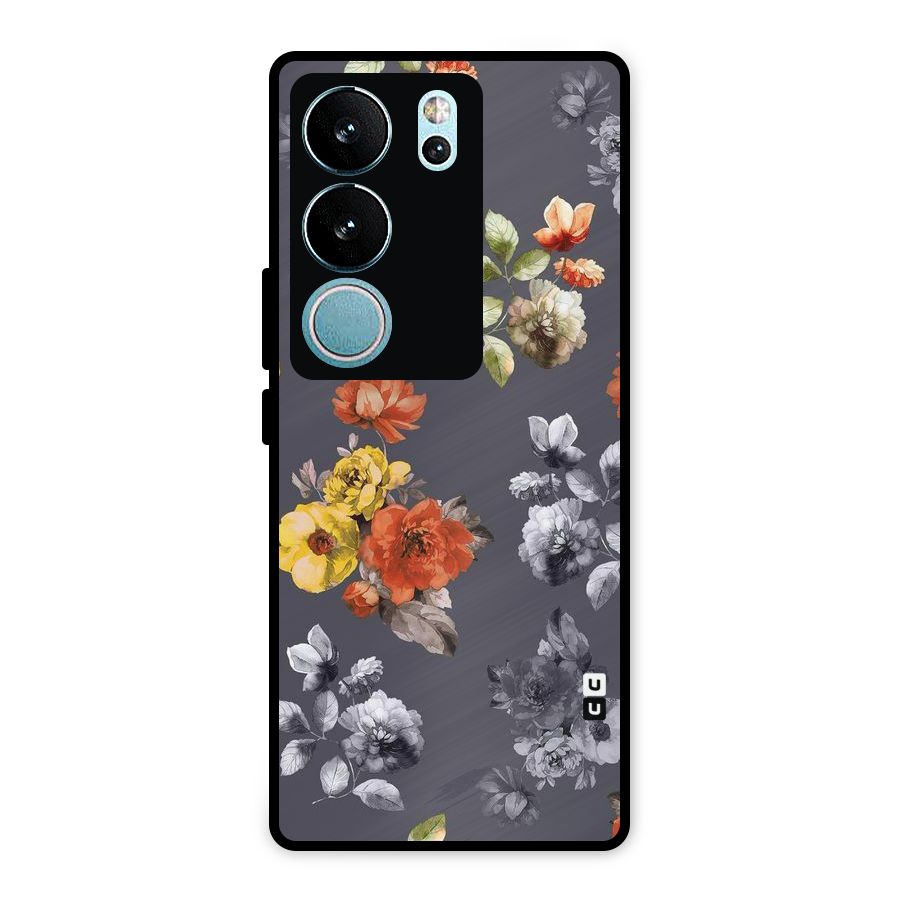 Beauty Art Bloom Metal Back Case for Vivo V29 Pro