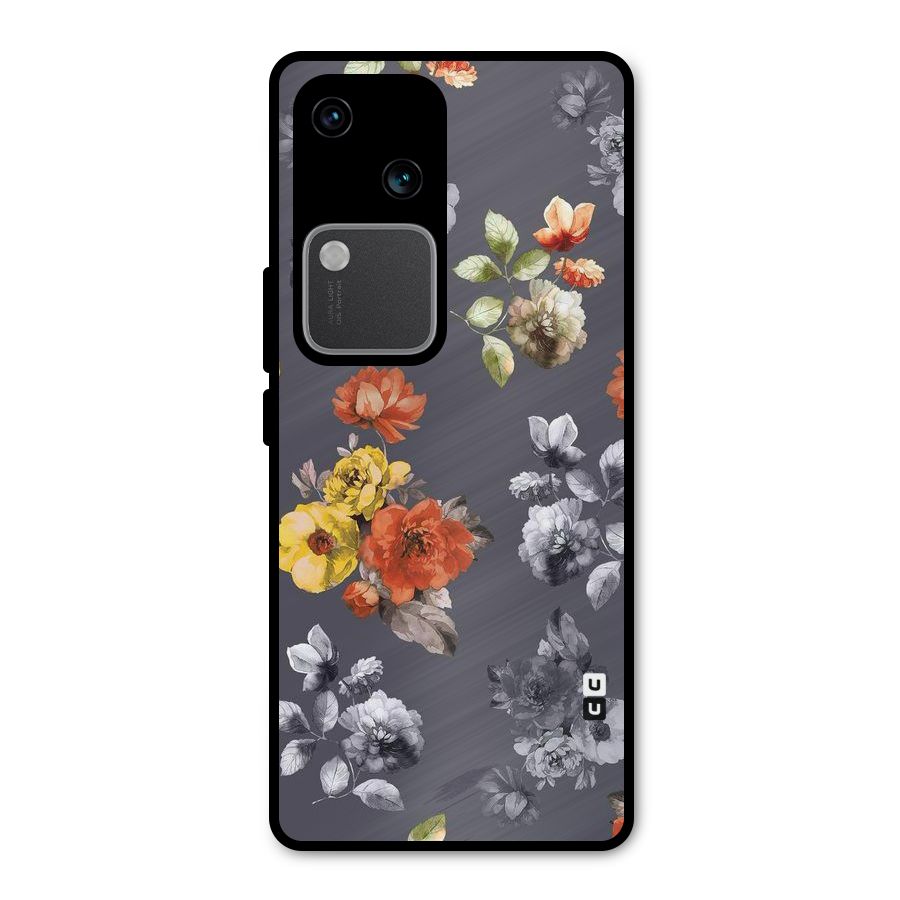 Beauty Art Bloom Metal Back Case for Vivo V30 Pro