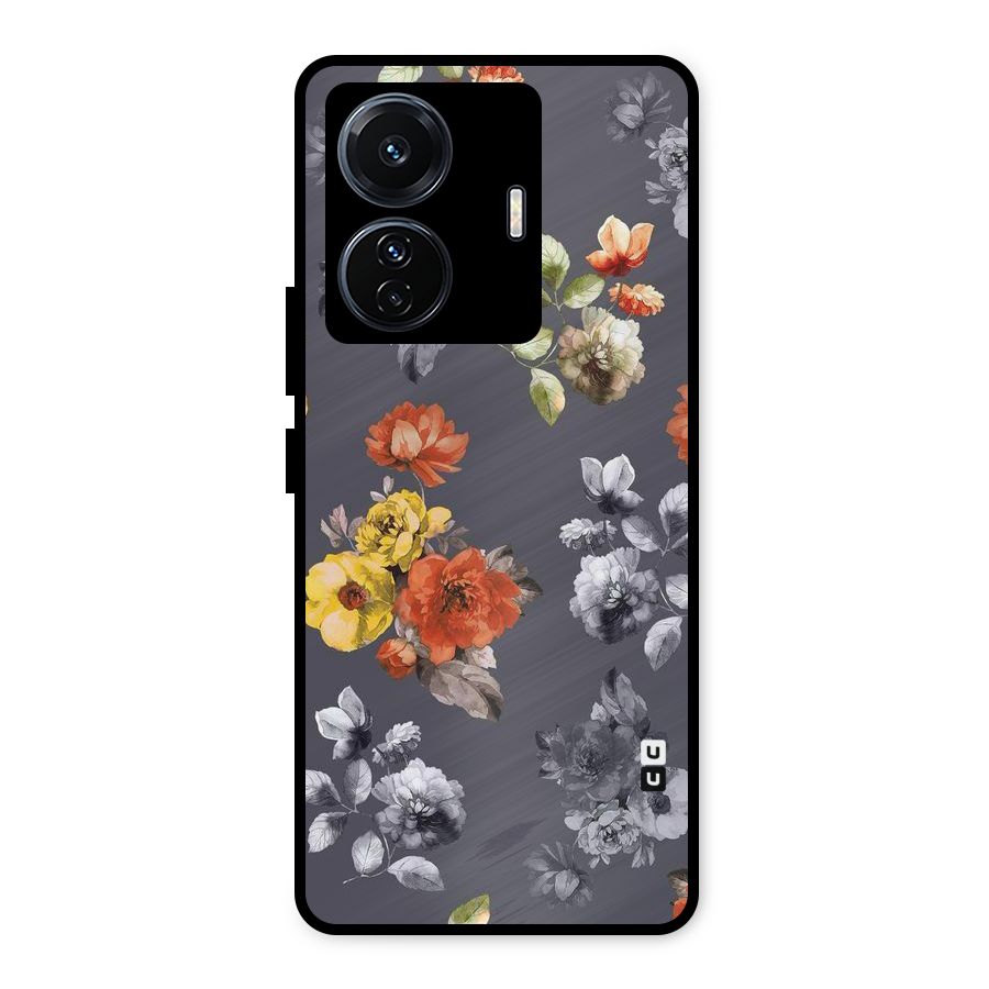 Beauty Art Bloom Metal Back Case for iQOO Z6